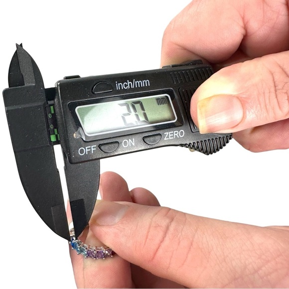 GM CN 925 Sterling Silver 3 mm Rainbow CZs Eternity Ring Size 6 Gay Pride 3g New - Picture 11 of 15